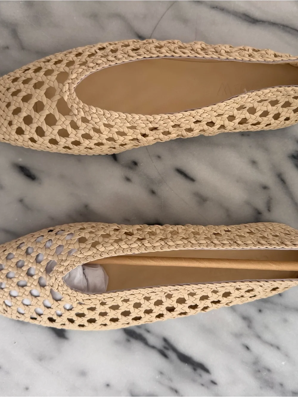 NWT J. Crew Quinn Leather Handwoven  Cream Women’s Ballet Flats in Sesame